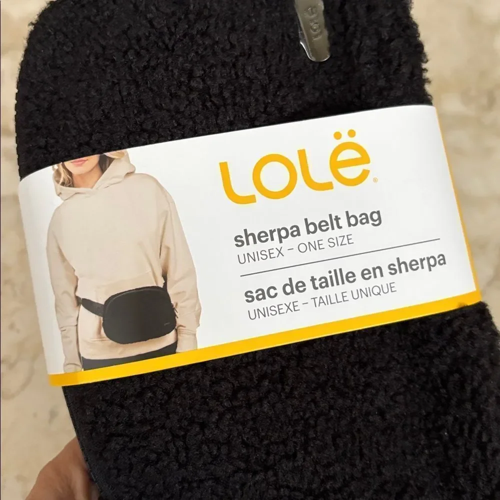 NWT Lolë Unisex Black Sherpa Belt Bag - Picture 2 of 5